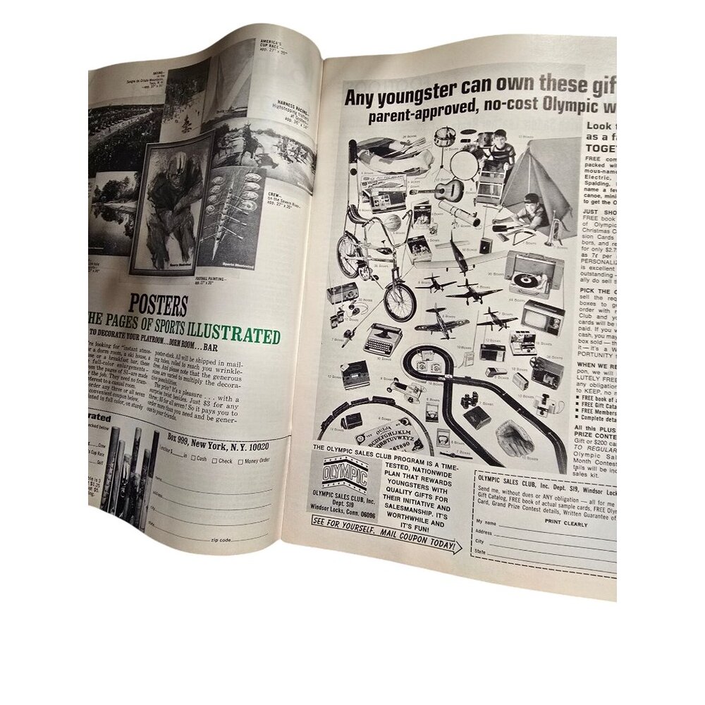 Vintage 1969 Sports Illustrated Magazine Collectible Football Issue Mustang Ad - Picture 4 of 8